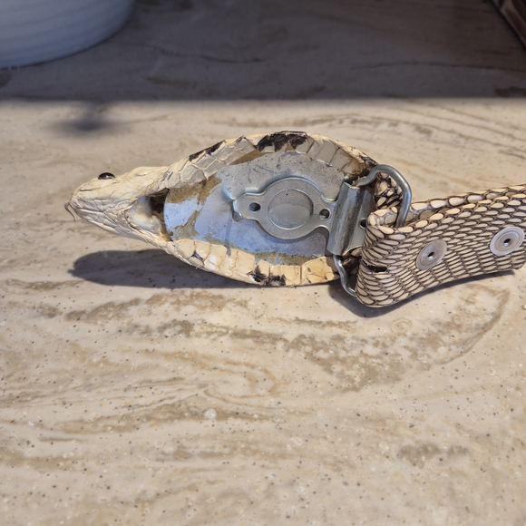 Real Cobra Snake Pattern Belt with Snake Head Buckle - Picture 7 of 7